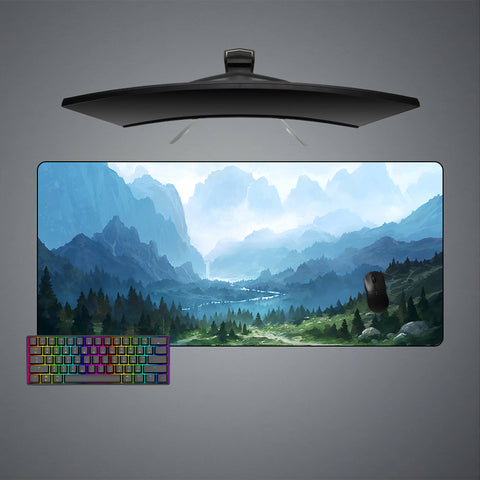 Mountain Valley Painting Design XXL Size Gamer Mouse Pad, Computer Desk Mat