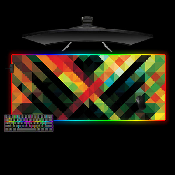 Mozaik Geometry Design XXL Size RGB Lit Gaming Mouse Pad