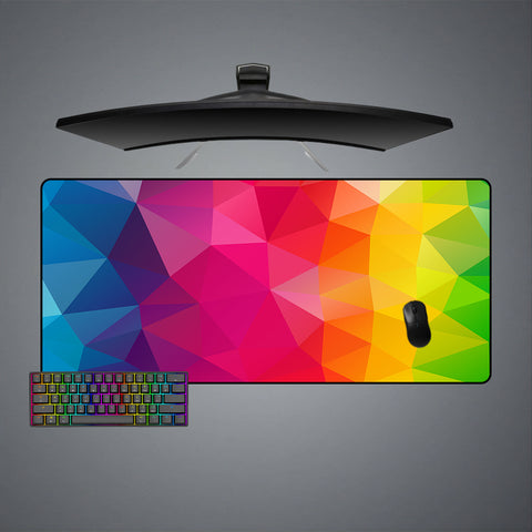 Multicolor Geometric Shapes Design XL Size Gaming Mouse Pad, Computer Desk Mat