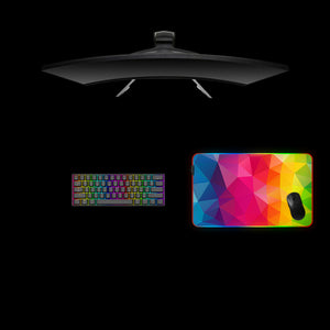 Multicolor Geometric Shapes Design M Size RGB Gaming Mouse Pad, Computer Desk Mat