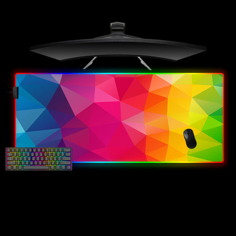 Multicolor Geometric Shapes Design XL Size RGB Gaming Mouse Pad, Computer Desk Mat