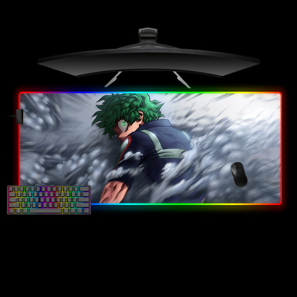 My Hero Academia Deku Smoke Design XL Size RGB Gamer Mouse Pad