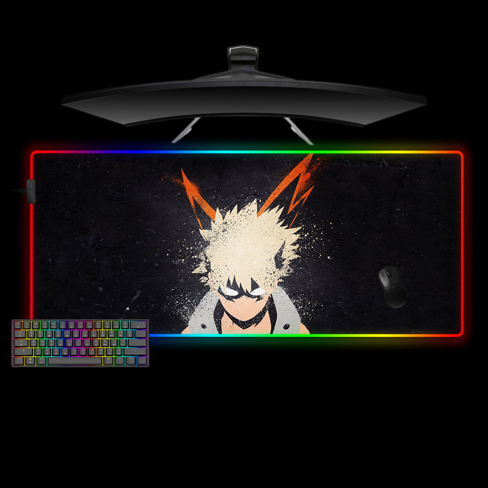 Katsuki Bakugo Paint Design XXL Size RGB Lit Gaming Mouse Pad