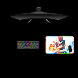 Todoroki Ice & Flame Design Medium Size RGB Lit Gamer Mouse Pad