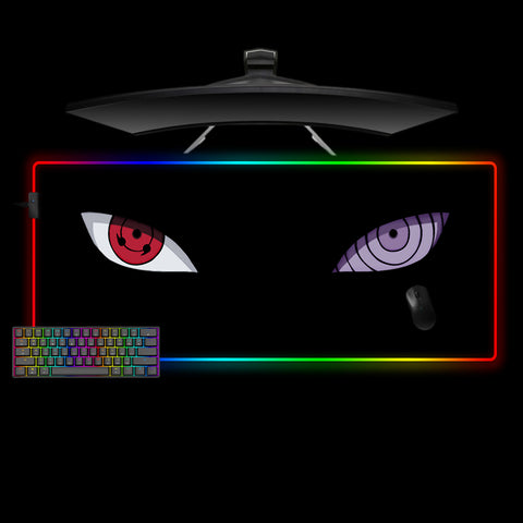 Naruto Eyes Design XL Size RGB Backlit Gaming Mouse Pad, Computer Desk Mat