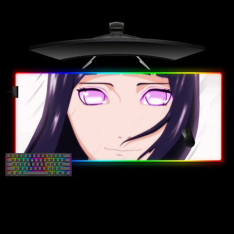 Naruto Hinata Eyes Design Large Size RGB Light Gaming Mouse Pad, Computer Desk Mat