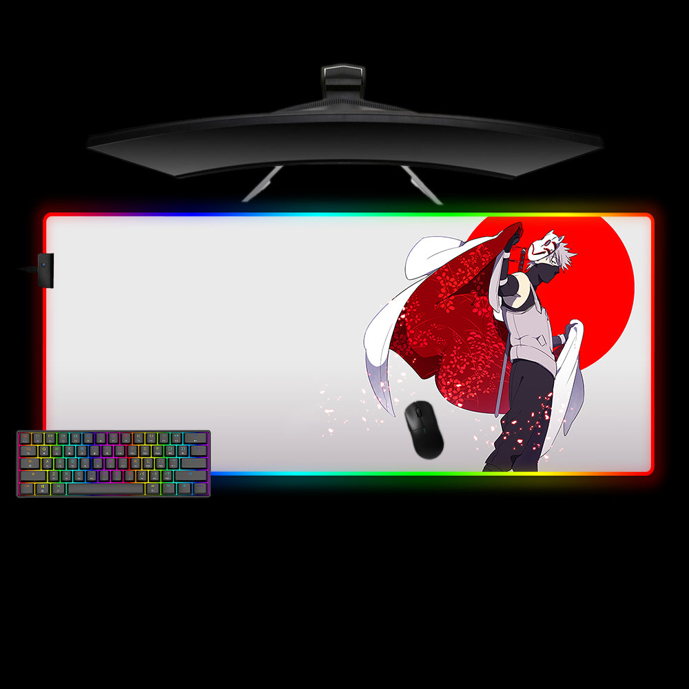 Naruto Kakashi Cape Design XL Size RGB Backlit Gamer Mouse Pad, Computer Desk Mat