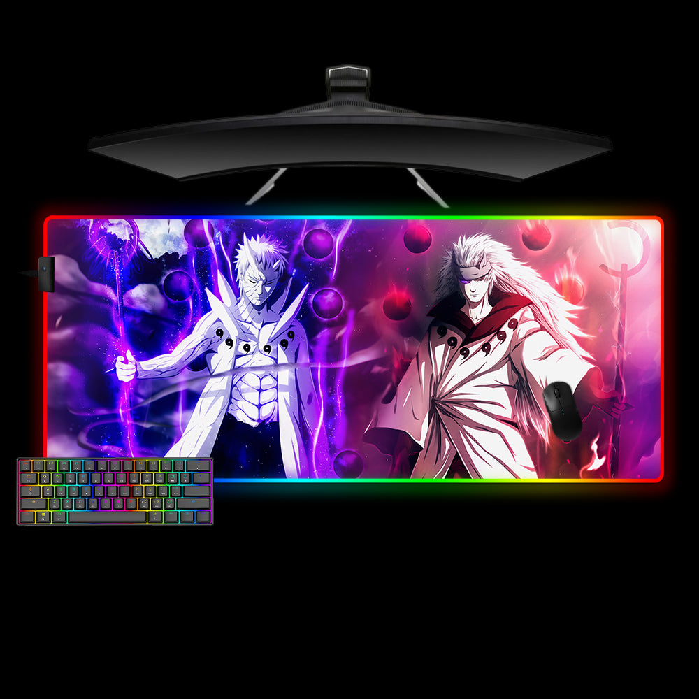 Obito & Madara Design XXL Size RGB Light Gamer Mouse Pad