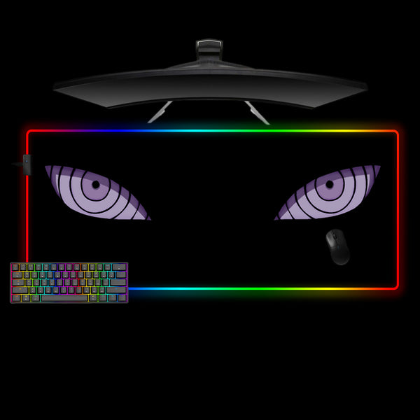 Naruto Rinnegan Eyes Design XL Size RGB Backlit Gaming Mouse Pad, Computer Desk Mat