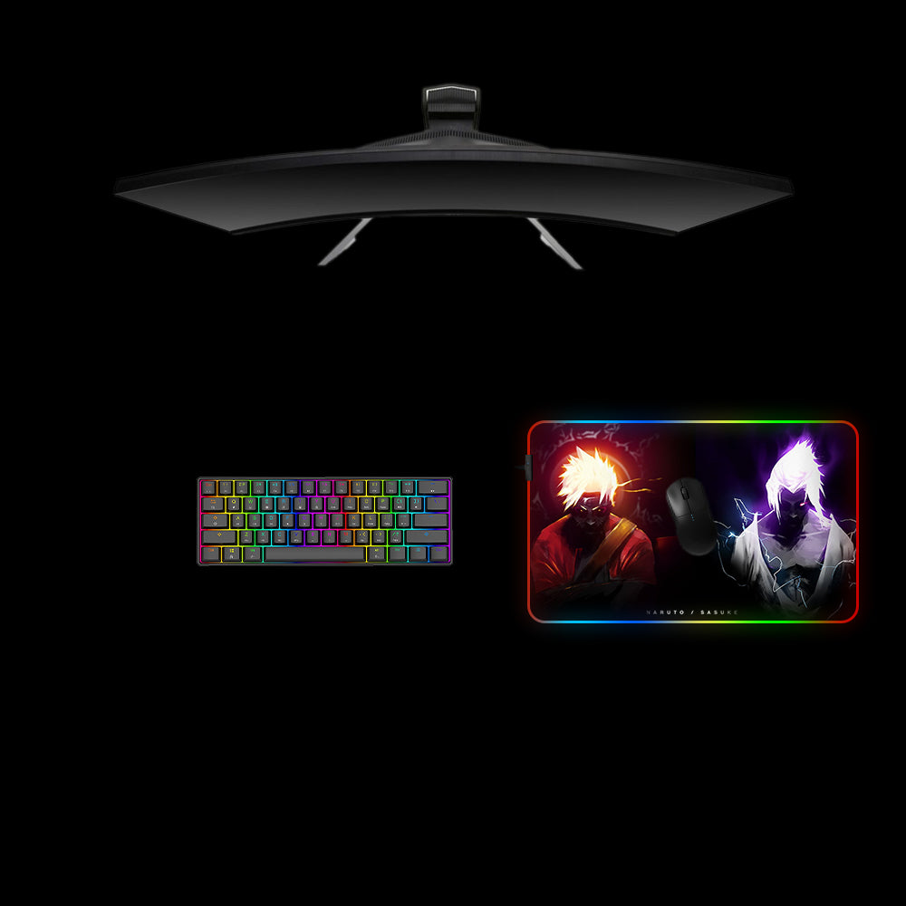Naruto Sasuke Design M Size RGB Backlit Gaming Mouse Pad, Computer Desk Mat