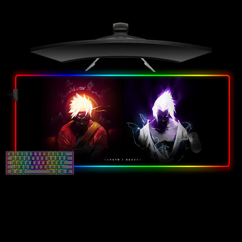 Naruto Sasuke Design XL Size RGB Backlit Gaming Mouse Pad, Computer Desk Mat