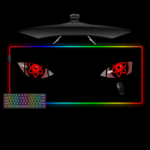 Naruto Sharingan Eyes Design XL Size RGB Backlit Gaming Mouse Pad, Computer Desk Mat