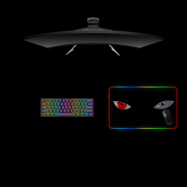 Naruto Sharingan & Rinnegan Design Medium Size RGB Backlit Gaming Mouse Pad, Computer Desk Mat