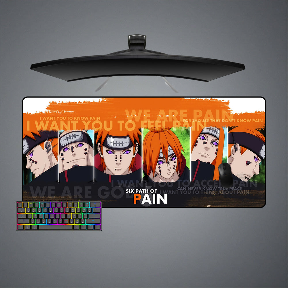 Naruto Six Paths of Pain Design XL Size Gaming Mouse Pad, Computer Desk Mat