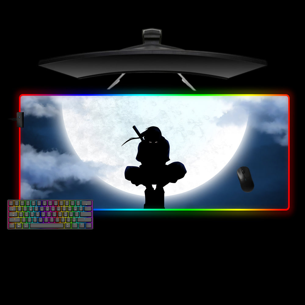 Uchiha Itachi Moon Design XXL Size RGB Light Gaming Mousepad