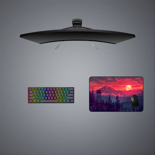 Nature Watch Tower Design Medium Size Gaming Mouse Pad
