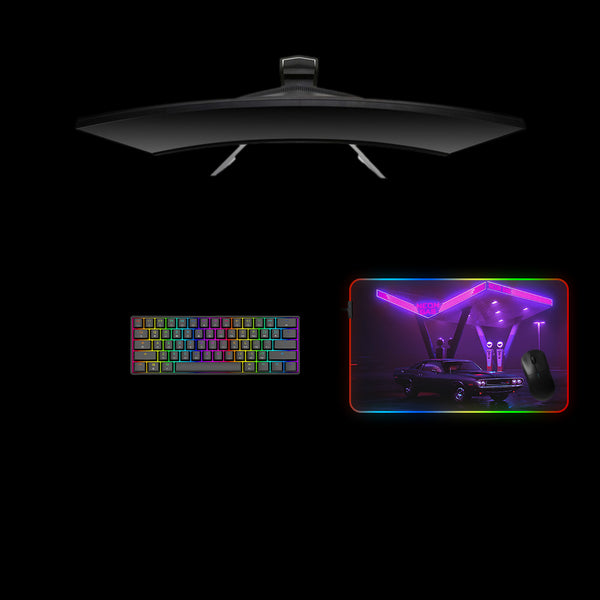 Neon Gas Design Medium Size RGB Lit Gaming Mouse Pad