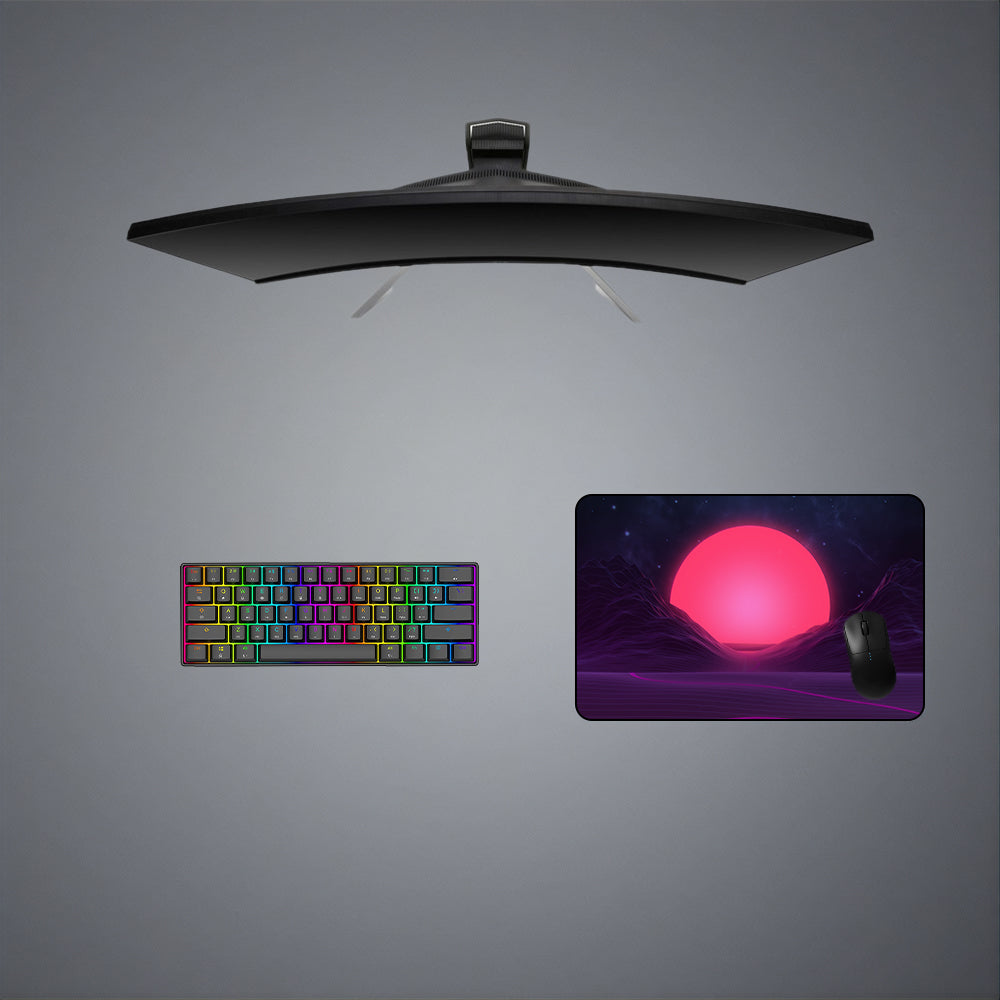 Neon Sun Design Medium Size Gaming Mouse Pad