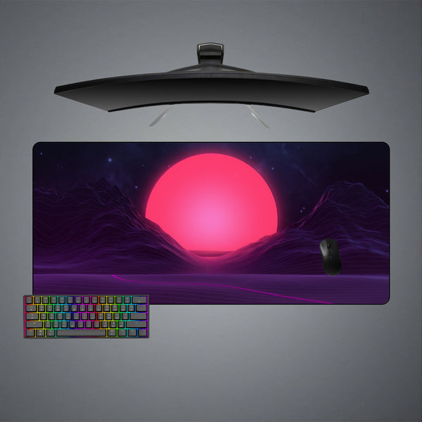 Neon Sun Design XXL Size Gaming Mouse Pad