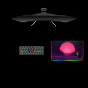 Neon Sun Design Medium Size RGB Light Gaming Mouse Pad
