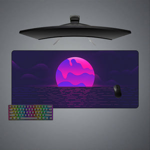 Neon Sunset Design XXL Size Gamer Mouse Pad