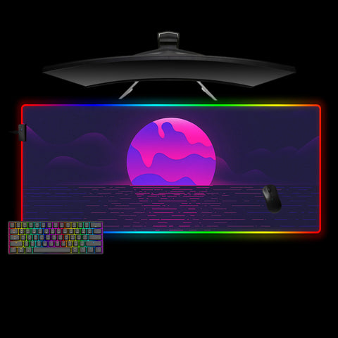 Neon Sunset Design XXL Size RGB Lit Gamer Mouse Pad