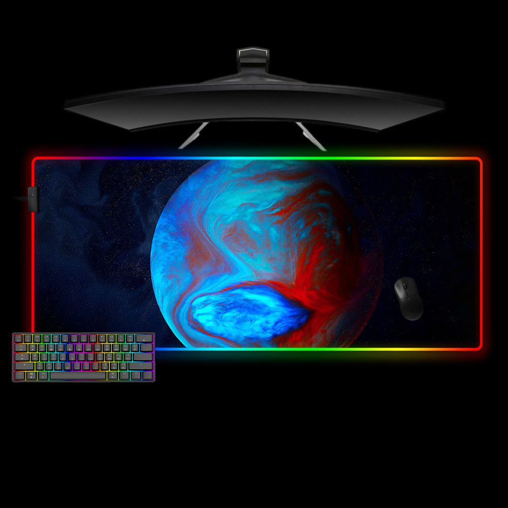 New Planet Design XXL Size RGB Lit Gamer Mouse Pad
