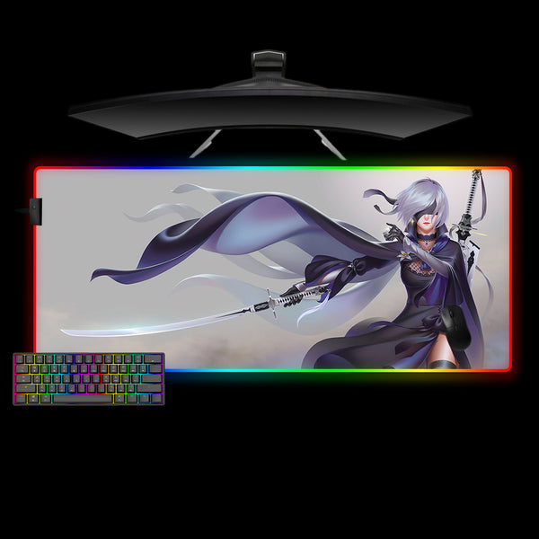 Nier 2B Sword Design XXL Size RGB Illuminated Gaming Mousepad, Computer Desk Mat