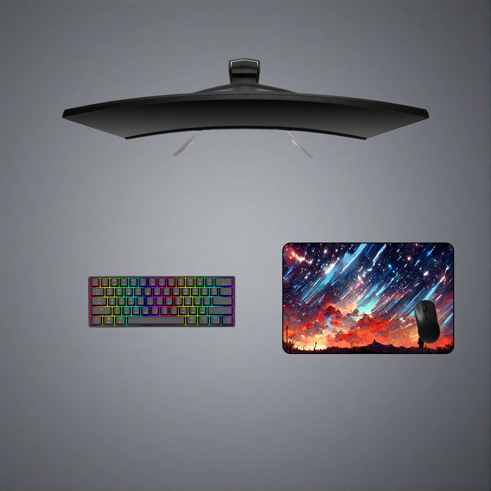 Night Sky Painting Design Medium Size Gaming Mouse Pad, Computer Desk Mat