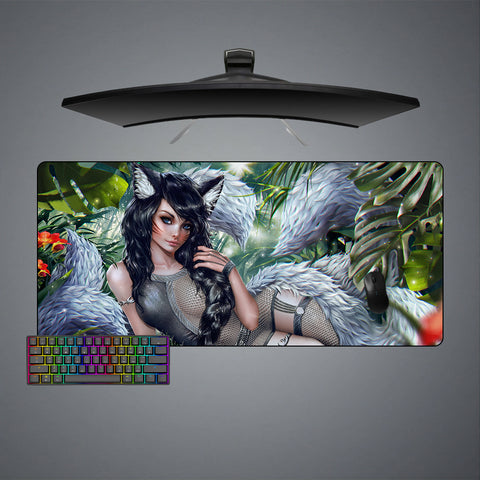 XXL size gaming mousepad with Nine Tail Fox Girl printed design