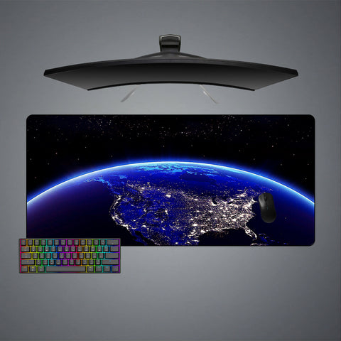 North America from Space Design Large Size Gaming Mouse Pad, Computer Desk Mat