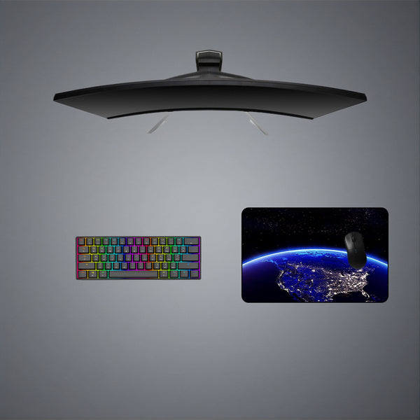 North America from Space Design Medium Size Gaming Mouse Pad, Computer Desk Mat