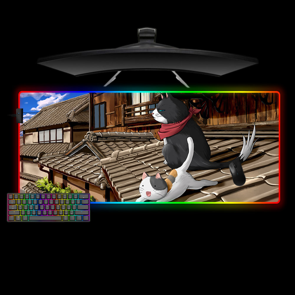 Nyan Koi Cats Design XXL Size RGB Lights Gaming Mouse Pad