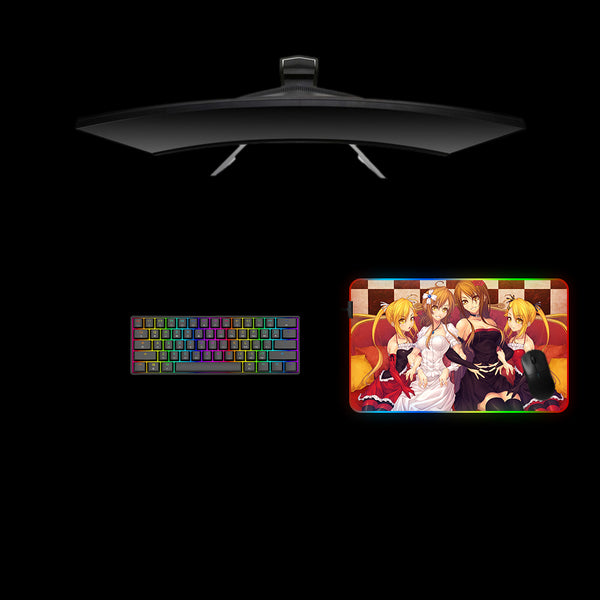 Nyan Koi Girls Design Medium Size RGB Lit Gamer Mouse Pad