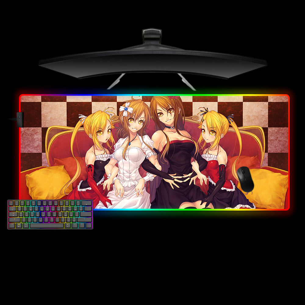 Nyan Koi Girls Design XL Size RGB Lit Gamer Mouse Pad