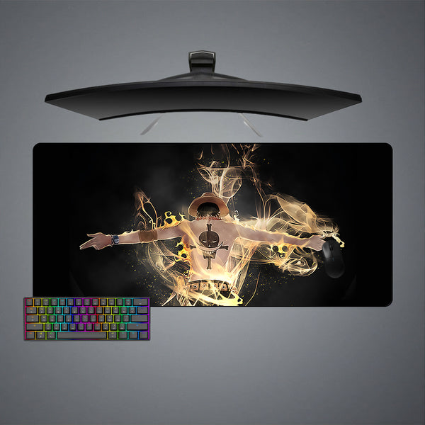 One Piece Ace Flames Design XL Size Gaming Mouse Pad, Computer Desk Mat
