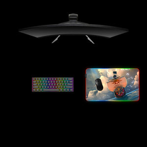One Piece Boat Design Medium Size RGB Backlit Gaming Mouse Pad, Computer Desk Mat
