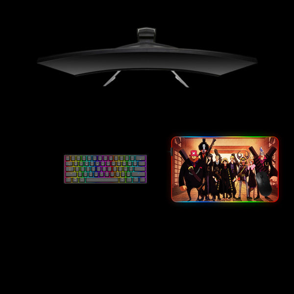 One Piece Crew Design Medium Size RGB Backlit Gaming Mouse Pad, Computer Desk Mat