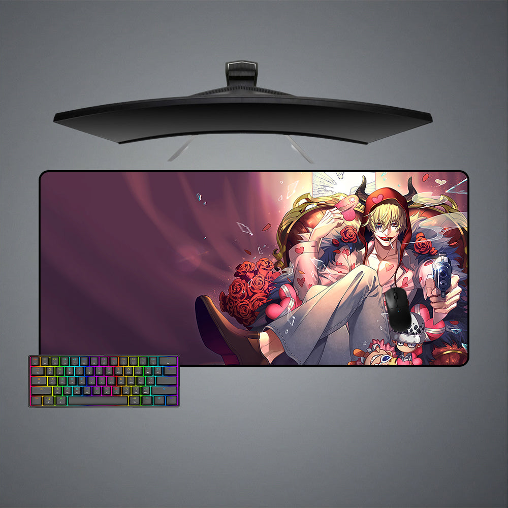 One Piece Donquixote Rosinante Design XL Size Gaming Mouse Pad, Computer Desk Mat