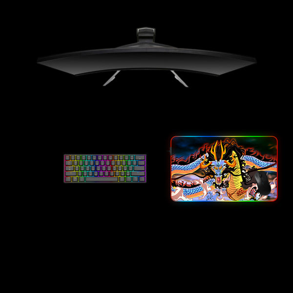 One Piece Dragon Design Medium Size RGB Lit Gaming Mouse Pad