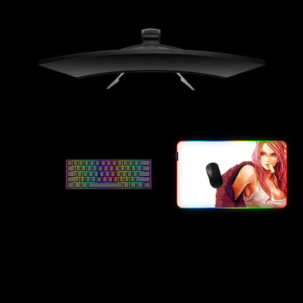 One Piece Jewelry Bonney Design Medium Size RGB Backlit Gaming Mouse Pad, Computer Desk Mat