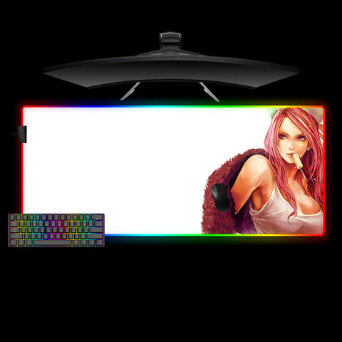 One Piece Jewelry Bonney Design XL Size RGB Backlit Gaming Mouse Pad, Computer Desk Mat