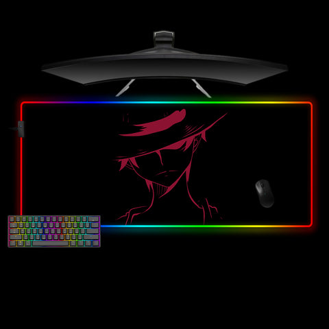 One Piece Monkey D. Luffy Logo Design XXL Size RGB Lit Gaming Mousepad