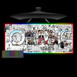 One Piece Pages Design XXL Size RGB Lit Gamer Mouse Pad