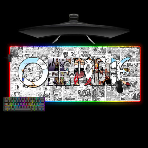 One Piece Pages Design XXL Size RGB Lit Gamer Mouse Pad