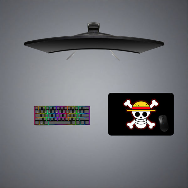 Medium size gaming mousepad with One Piece Skull printed design