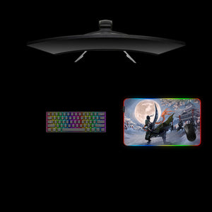 One Piece Sword Design Medium Size RGB Backlit Gaming Mouse Pad, Computer Desk Mat