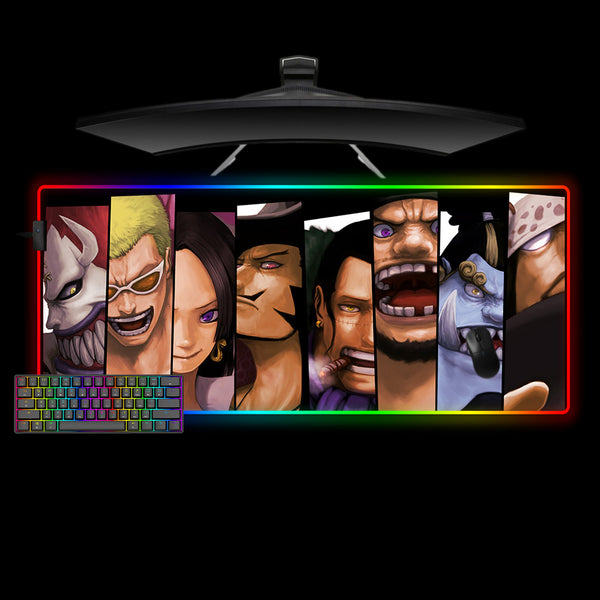 One Piece Villains Design XL Size RGB Backlit Gaming Mouse Pad, Computer Desk Mat