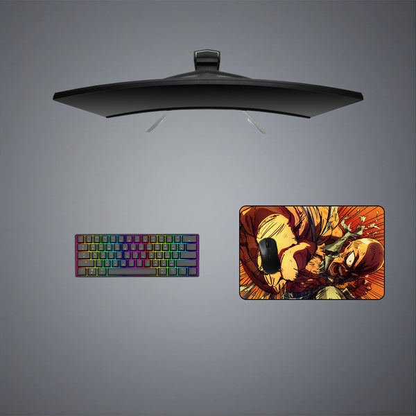 Medium size desk mat with One Punch Saitama anime character design