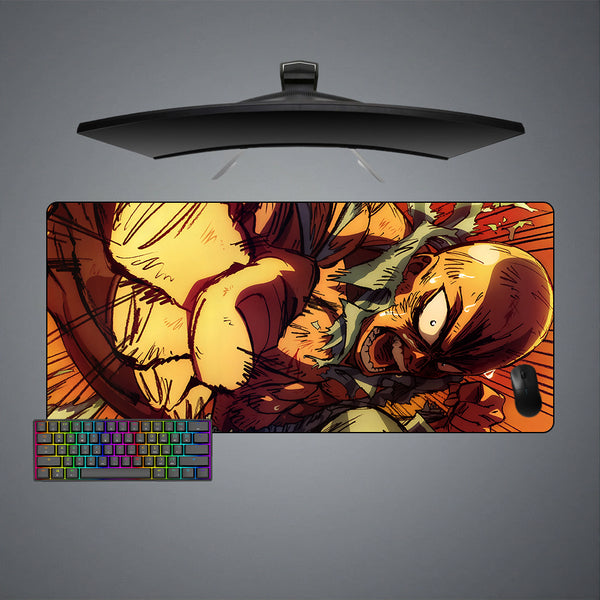 Large desk mat with One Punch Saitama anime character design
